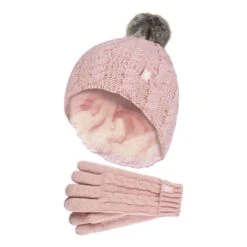 Girls Bobble Pom Pom Thermal Hat And Gloves Set -Hiking Shop kf4749b20056d1c1ff5cb7769bf747bb6
