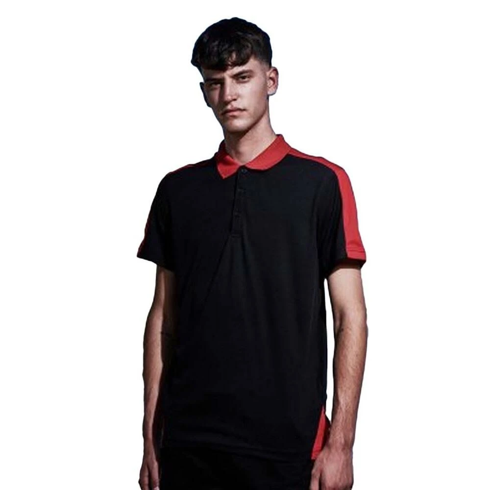 Regatta Contrast Coolweave Pique Polo Shirt (Black/Classic Red) 3 Regatta Contrast Coolweave Pique Polo Shirt (Black/Classic Red) - Image 3