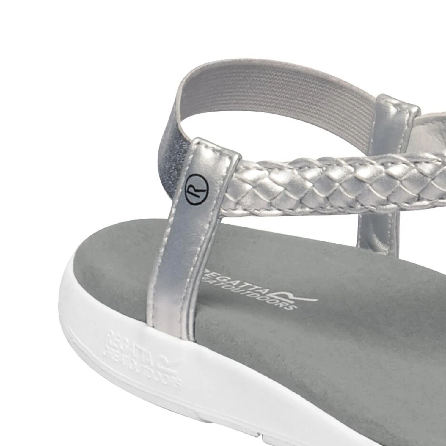 Regatta Womens/Ladies Santa Luna Braided Sandals (Silver/White) 2 Regatta Womens/Ladies Santa Luna Braided Sandals (Silver/White) - Image 2