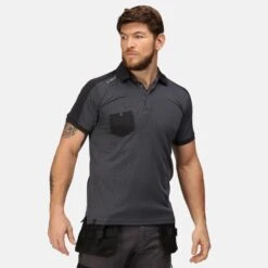 Regatta Mens Offensive Wicking Polo Shirt (Black) -Hiking Shop kf630cf3cd78571c1b9b98a62578bf046