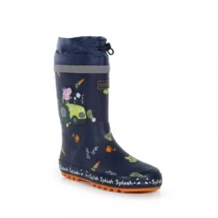 Regatta Childrens/Kids Splash Peppa Pig Wellington Boots (Navy/Orange/Green)
