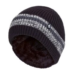 Mens Turnover Cuff Winter Knitted Striped Thermal Beanie -Hiking Shop kfed9b7f1058d17ba30c8e0f5d14d67cf